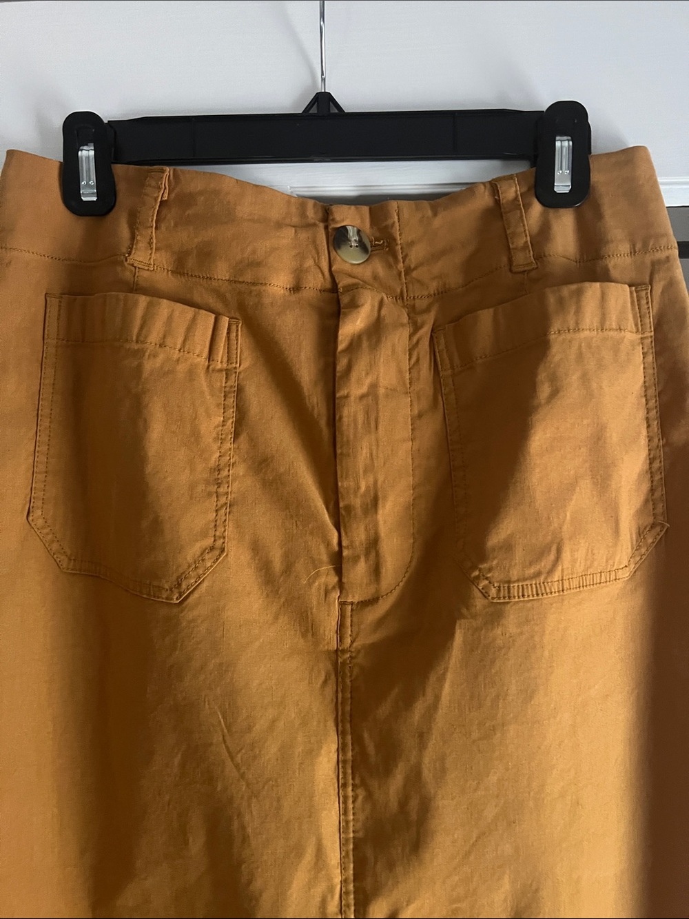 NWT NEW Anthro Maeve Long Maxi Skirt Gold Saffron Sz M Medium - Picture 2 of 5